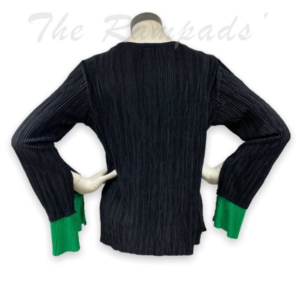 Zara Collection Woman Basic Black, Green Long-sleeve Detail Shirt Size S… - Picture 4 of 9